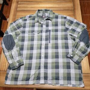 ATG X Wrangler LS Green Plaid Full Button Shirt w/ Chest Pocket - Size XXL